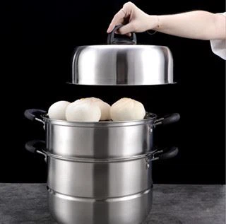 three layers large capacity noodle food cooking electric steamer pot