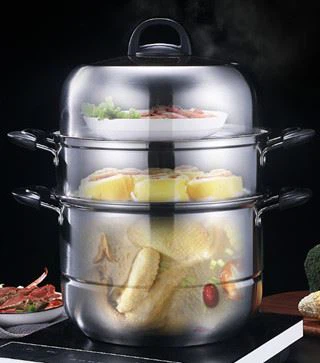 3-Layer Stainless Steel Steamer Pot