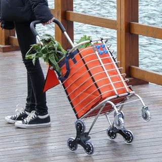Aluminium handle shopping cart with