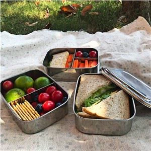Stainless Steel 2 Compartment Lunch Box