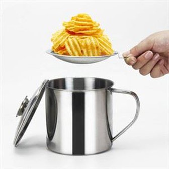 Home Kitchenware Stainless Steel Cooking Oil Storage Grease Keeper Strainer Pot Container ...