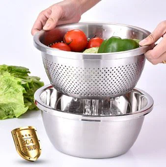 Water Filter Basin Rice Mesh Strainer Bowl Vegetable Colander
